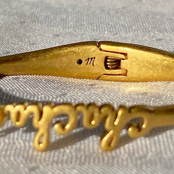 Madewell Hinged Gold Tone Open Cuff Bracelet 6.5" - Picture 7 of 14